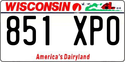 WI license plate 851XPO