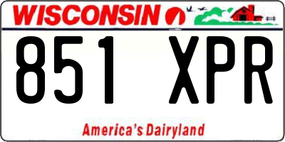 WI license plate 851XPR