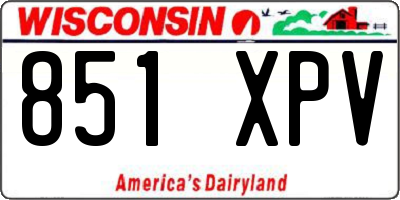 WI license plate 851XPV