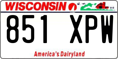 WI license plate 851XPW