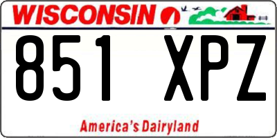 WI license plate 851XPZ