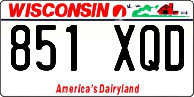 WI license plate 851XQD