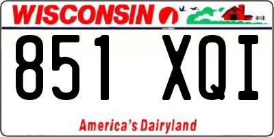 WI license plate 851XQI