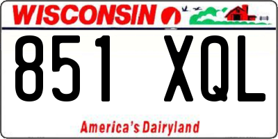 WI license plate 851XQL