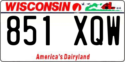WI license plate 851XQW