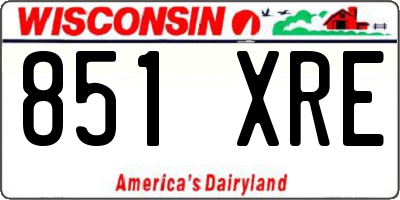WI license plate 851XRE