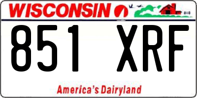 WI license plate 851XRF