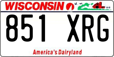 WI license plate 851XRG