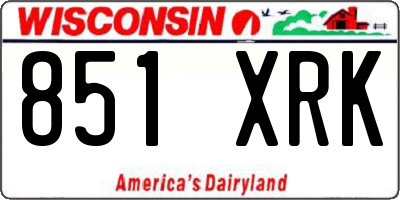 WI license plate 851XRK