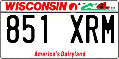 WI license plate 851XRM