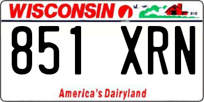 WI license plate 851XRN