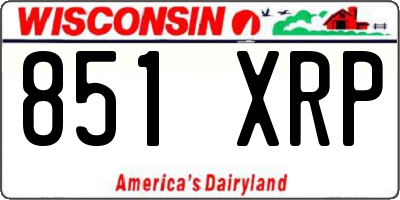 WI license plate 851XRP