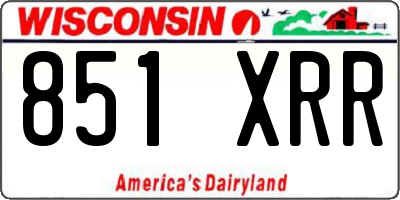 WI license plate 851XRR