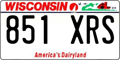 WI license plate 851XRS