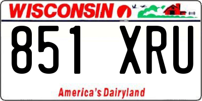 WI license plate 851XRU