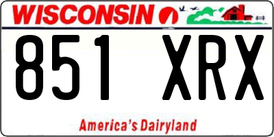 WI license plate 851XRX