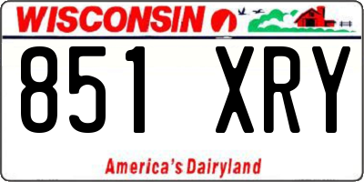 WI license plate 851XRY