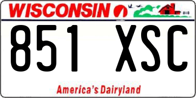 WI license plate 851XSC