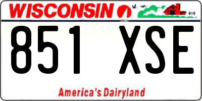 WI license plate 851XSE