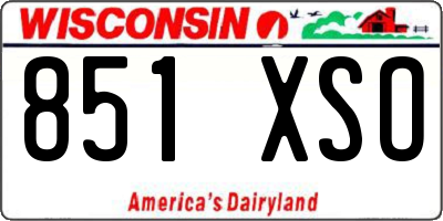 WI license plate 851XSO