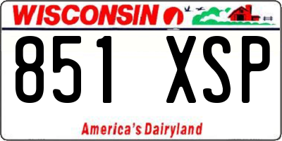 WI license plate 851XSP