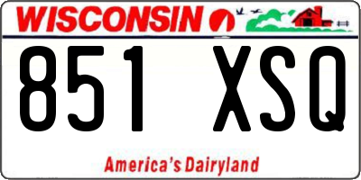 WI license plate 851XSQ