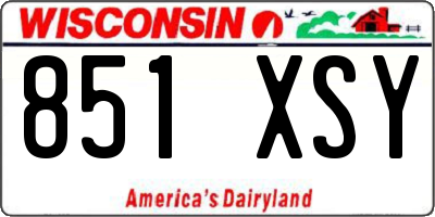 WI license plate 851XSY