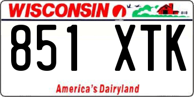 WI license plate 851XTK