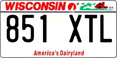 WI license plate 851XTL