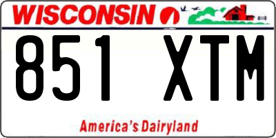 WI license plate 851XTM