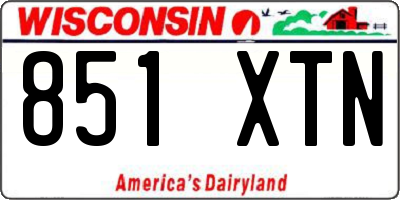 WI license plate 851XTN