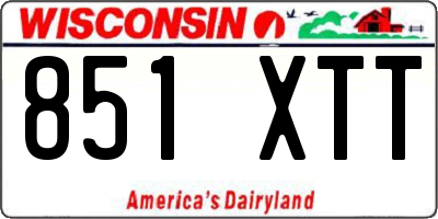 WI license plate 851XTT