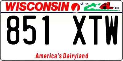 WI license plate 851XTW