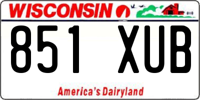 WI license plate 851XUB