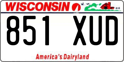 WI license plate 851XUD