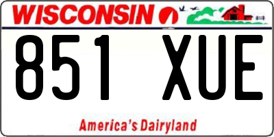 WI license plate 851XUE