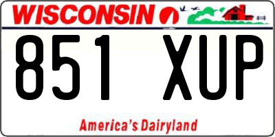 WI license plate 851XUP