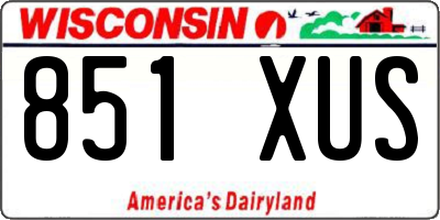WI license plate 851XUS