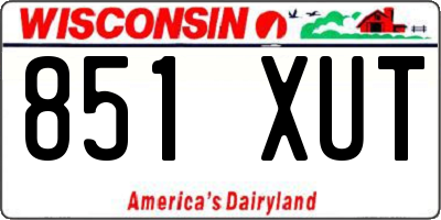 WI license plate 851XUT