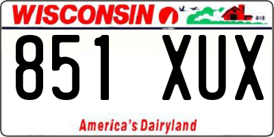 WI license plate 851XUX