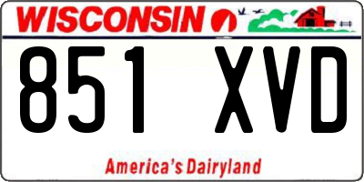 WI license plate 851XVD