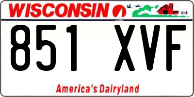 WI license plate 851XVF