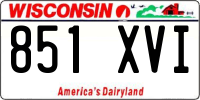 WI license plate 851XVI