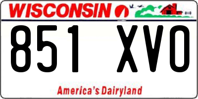 WI license plate 851XVO