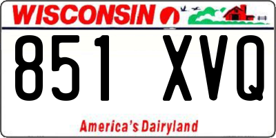 WI license plate 851XVQ