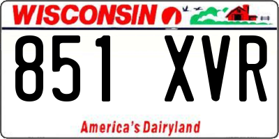 WI license plate 851XVR