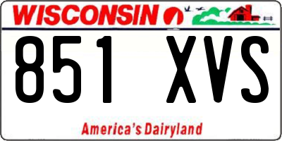 WI license plate 851XVS