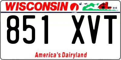 WI license plate 851XVT