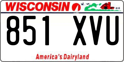 WI license plate 851XVU