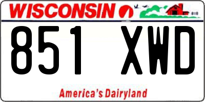 WI license plate 851XWD